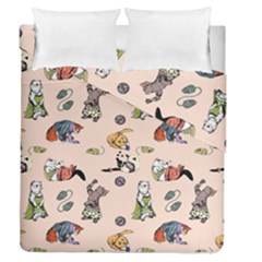 Funny Cats Duvet Cover Double Side (queen Size) by Sobalvarro