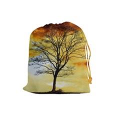 Branches Dawn Dusk Fall Drawstring Pouch (large) by Pakrebo