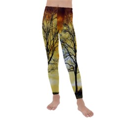 Branches Dawn Dusk Fall Kids  Lightweight Velour Leggings by Pakrebo