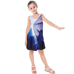 Abstract Architectural Design Architecture Building Kids  Sleeveless Dress by Pakrebo