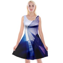 Abstract Architectural Design Architecture Building Reversible Velvet Sleeveless Dress by Pakrebo