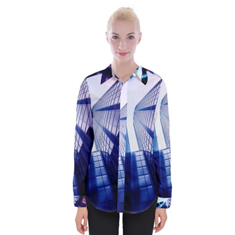 Abstract Architectural Design Architecture Building Womens Long Sleeve Shirt by Pakrebo