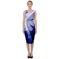 Abstract Architectural Design Architecture Building Sleeveless Pencil Dress by Pakrebo