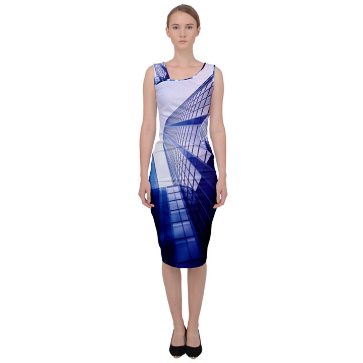 Abstract Architectural Design Architecture Building Sleeveless Pencil Dress