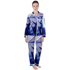 Abstract Architectural Design Architecture Building Satin Long Sleeve Pyjamas Set by Pakrebo