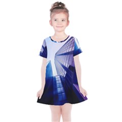 Abstract Architectural Design Architecture Building Kids  Simple Cotton Dress by Pakrebo