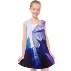 Abstract Architectural Design Architecture Building Kids  Cross Back Dress by Pakrebo