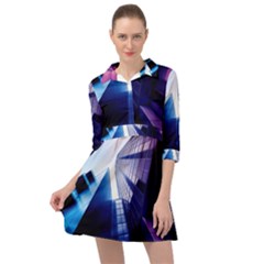 Abstract Architectural Design Architecture Building Mini Skater Shirt Dress by Pakrebo