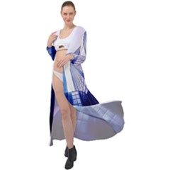 Abstract Architectural Design Architecture Building Maxi Chiffon Beach Wrap by Pakrebo