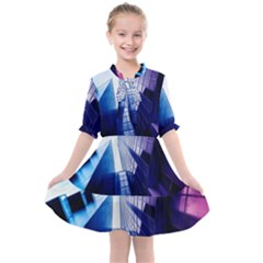 Abstract Architectural Design Architecture Building Kids  All Frills Chiffon Dress by Pakrebo