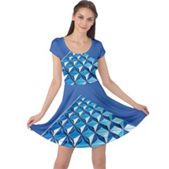 Art Building Pattern Abstract Cap Sleeve Dress by Pakrebo