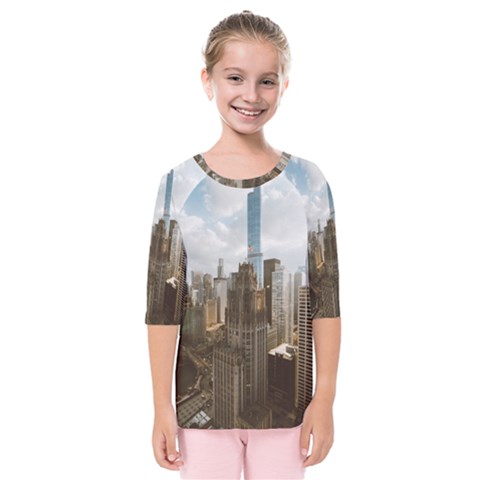 Architectural Design Architecture Buildings City Kids  Quarter Sleeve Raglan Tee by Pakrebo