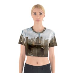 Architectural Design Architecture Buildings City Cotton Crop Top by Pakrebo