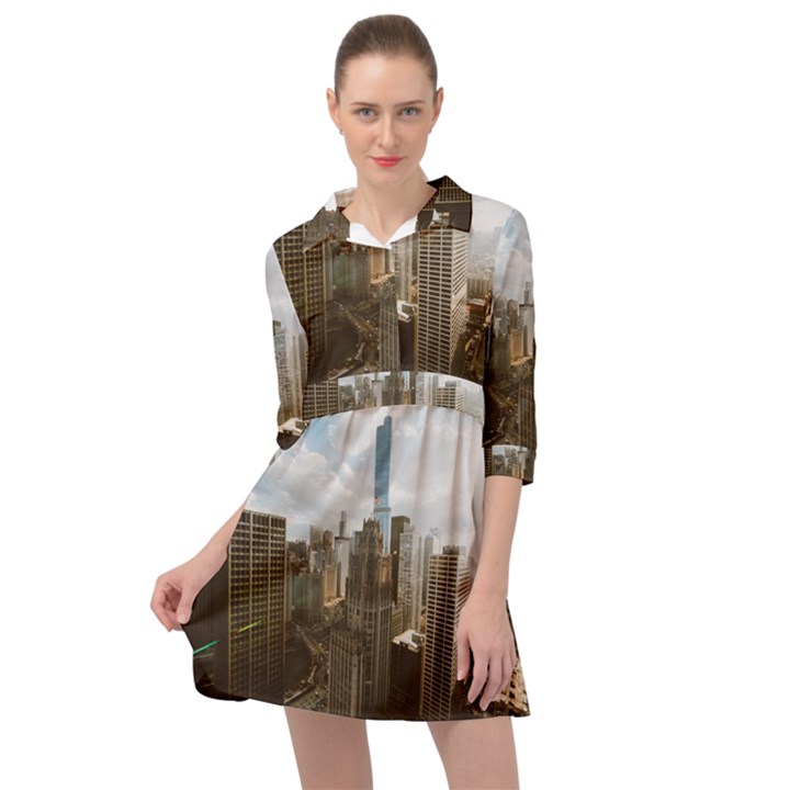 Architectural Design Architecture Buildings City Mini Skater Shirt Dress