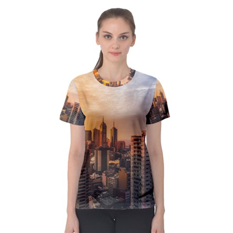 View Of High Rise Buildings During Day Time Women s Sport Mesh Tee by Pakrebo