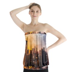 View Of High Rise Buildings During Day Time Strapless Top by Pakrebo