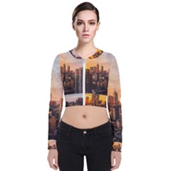 View Of High Rise Buildings During Day Time Long Sleeve Zip Up Bomber Jacket by Pakrebo