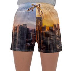 View Of High Rise Buildings During Day Time Sleepwear Shorts by Pakrebo