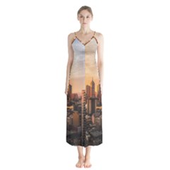 View Of High Rise Buildings During Day Time Button Up Chiffon Maxi Dress by Pakrebo