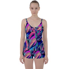 Tropical Leaves Resize 2000x2000 Same A3580b Tie Front Two Piece Tankini by Sobalvarro