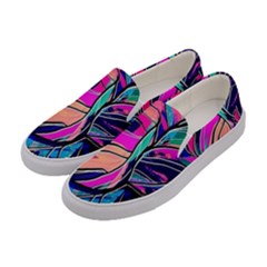 Tropical Leaves Resize 2000x2000 Same A3580b Women s Canvas Slip Ons by Sobalvarro