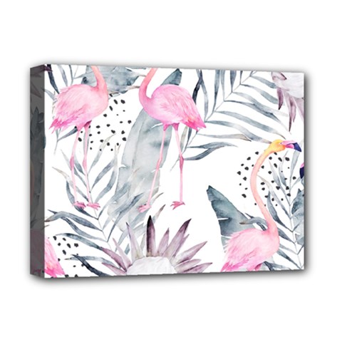 Tropical Flamingos Deluxe Canvas 16  X 12  (stretched)  by Sobalvarro