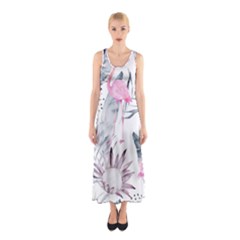 Tropical Flamingos Sleeveless Maxi Dress by Sobalvarro