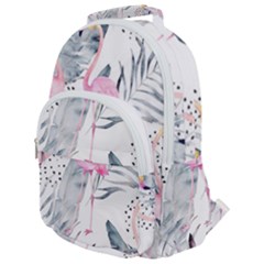 Tropical Flamingos Rounded Multi Pocket Backpack by Sobalvarro