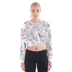 Tropical Flamingos Cropped Sweatshirt by Sobalvarro