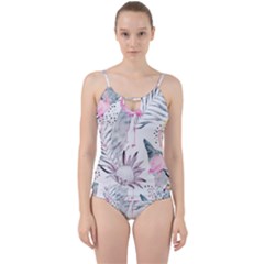 Tropical Flamingos Cut Out Top Tankini Set by Sobalvarro