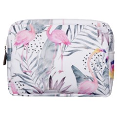 Tropical Flamingos Make Up Pouch (medium) by Sobalvarro