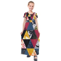 Triangles Kids  Short Sleeve Maxi Dress by Sobalvarro