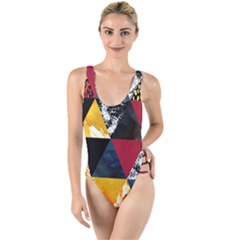 Triangles High Leg Strappy Swimsuit by Sobalvarro