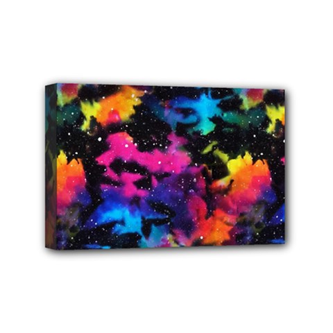 Tie Dye Rainbow Galaxy Mini Canvas 6  X 4  (stretched) by KirstenStar