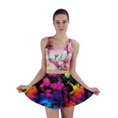 Tie Dye Rainbow Galaxy Mini Skirt by KirstenStar