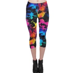 Tie Dye Rainbow Galaxy Capri Leggings  by KirstenStar