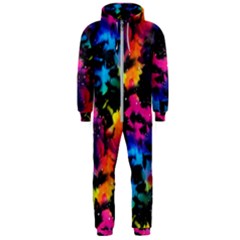 Tie Dye Rainbow Galaxy Hooded Jumpsuit (men)  by KirstenStar