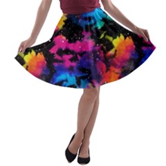 Tie Dye Rainbow Galaxy A-line Skater Skirt