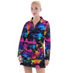 Tie Dye Rainbow Galaxy Women s Long Sleeve Casual Dress