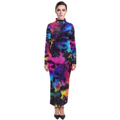 Tie Dye Rainbow Galaxy Turtleneck Maxi Dress by KirstenStar