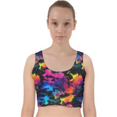 Tie Dye Rainbow Galaxy Velvet Racer Back Crop Top by KirstenStar