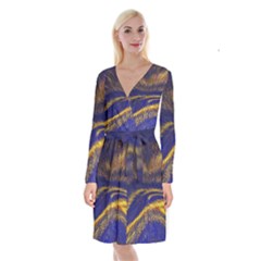 Bomb Background Pattern Explode Long Sleeve Velvet Front Wrap Dress by Mariart