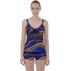 Bomb Background Pattern Explode Tie Front Two Piece Tankini