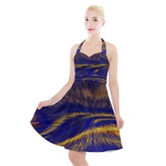 Bomb Background Pattern Explode Halter Party Swing Dress 