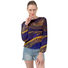 Bomb Background Pattern Explode Banded Bottom Chiffon Top