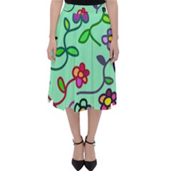 Flowers Floral Plants Classic Midi Skirt by Bajindul