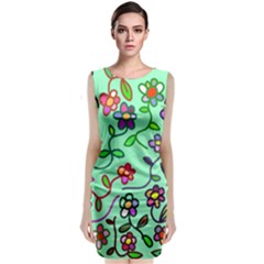 Flowers Floral Plants Classic Sleeveless Midi Dress