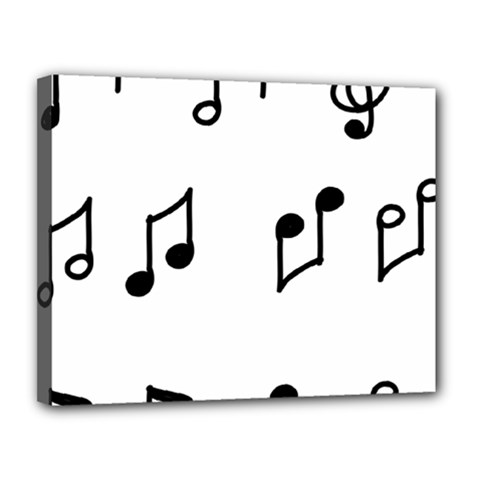 Piano Notes Music Canvas 14  X 11  (stretched)