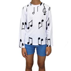 Piano Notes Music Kids  Long Sleeve Swimwear by HermanTelo