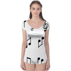 Piano Notes Music Boyleg Leotard 